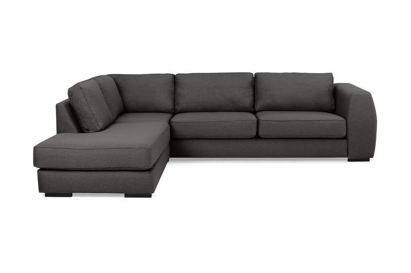 Optus 4-seters Venstrevendt L-formet Sjeselongsofa i Stoff - Mørk grå - Møbler - Sofaer - Sofaer med sjeselong - 3 seters sofa med divan
