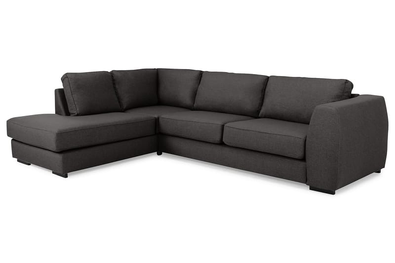 Optus 4-seters Venstrevendt L-formet Sjeselongsofa i Stoff - Mørk grå - Møbler - Sofaer - Sofaer med sjeselong - 3 seters sofa med divan