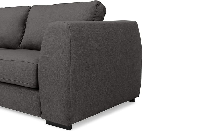 Optus 4-seters Venstrevendt L-formet Sjeselongsofa i Stoff - Mørk grå - Møbler - Sofaer - Sofaer med sjeselong - 3 seters sofa med divan