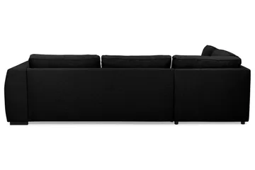 Optus 4-seters Venstrevendt L-formet Sjeselongsofa i Stoff - Svart - Møbler - Sofaer - Sofaer med sjeselong - 4 seters sofa med divan