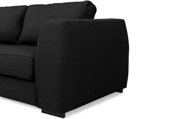 Optus 4-seters Venstrevendt L-formet Sjeselongsofa i Stoff - Svart - Møbler - Sofaer - Sofaer med sjeselong - 4 seters sofa med divan