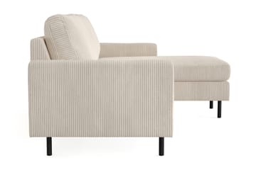 Peppe 3-seters Vendbar L-formet Divansofa i Manchester 200 cm bred - Beige - Møbler - Sofaer - Sofaer med sjeselong - 3 seters sofa med divan