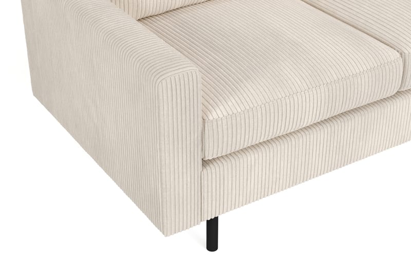 Peppe 3-seters Vendbar L-formet Divansofa i Manchester 200 cm bred - Beige - Møbler - Sofaer - Sofaer med sjeselong - 3 seters sofa med divan