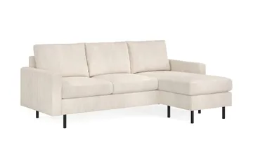 Peppe 3-seters Vendbar L-formet Divansofa i Manchester - Beige - Møbler - Sofaer - Sofaer med sjeselong - 3 seters sofa med divan