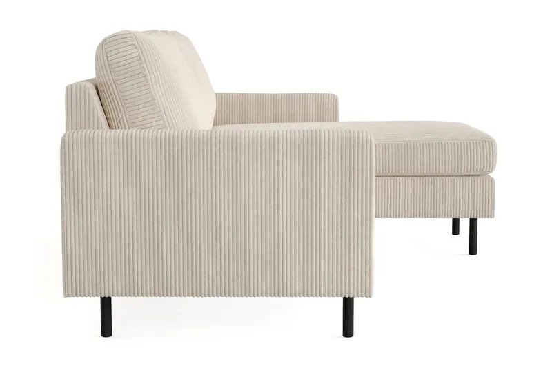 Peppe 3-seters Vendbar L-formet Divansofa i Manchester - Beige - Møbler - Sofaer - Sofaer med sjeselong - 3 seters sofa med divan