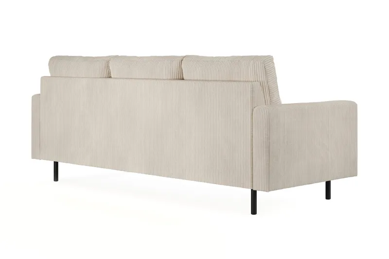 Peppe 3-seters Vendbar L-formet Divansofa i Manchester - Beige - Møbler - Sofaer - Sofaer med sjeselong - 3 seters sofa med divan