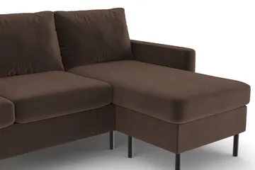 Peppe 3-seters Vendbar L-formet Divansofa i Manchester - Brun - Møbler - Sofaer - Sofaer med sjeselong - 3 seters sofa med divan