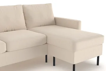 Peppe 3-seters Vendbar L-formet Divansofa i Manchester - Greige - Møbler - Sofaer - Sofaer med sjeselong - 3 seters sofa med divan