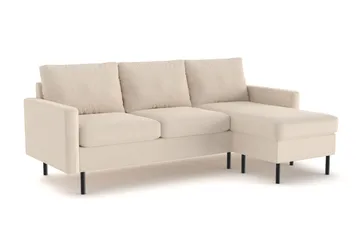 Peppe 3-seters Vendbar L-formet Divansofa i Manchester - Greige - Møbler - Sofaer - Sofaer med sjeselong - 3 seters sofa med divan