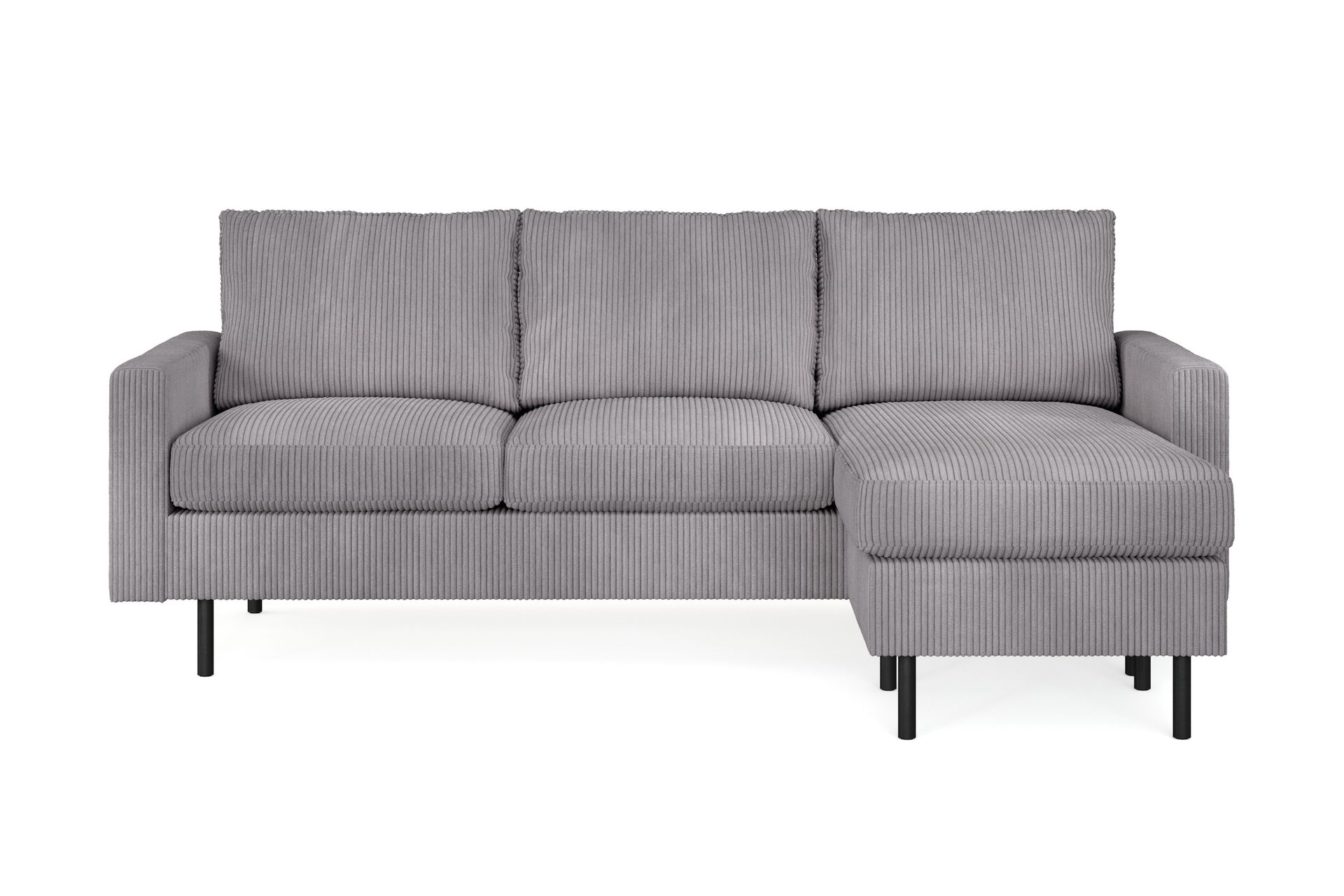 Peppe 3-seters Vendbar L-formet Divansofa i Manchester - Mørk grå - Møbler - Sofaer - Sofaer med sjeselong - 3 seters sofa med divan
