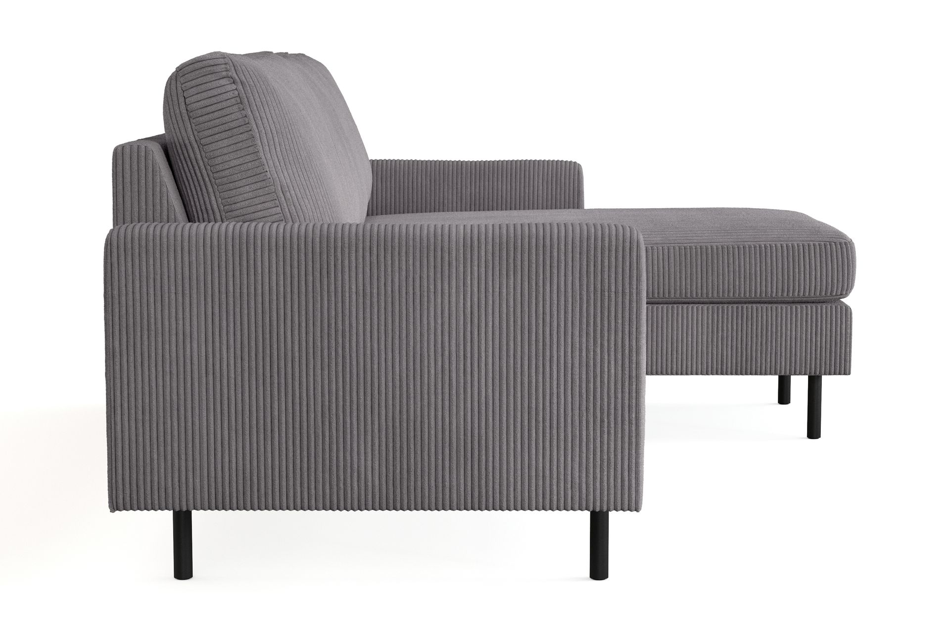 Peppe 3-seters Vendbar L-formet Divansofa i Manchester - Mørk grå - Møbler - Sofaer - Sofaer med sjeselong - 3 seters sofa med divan