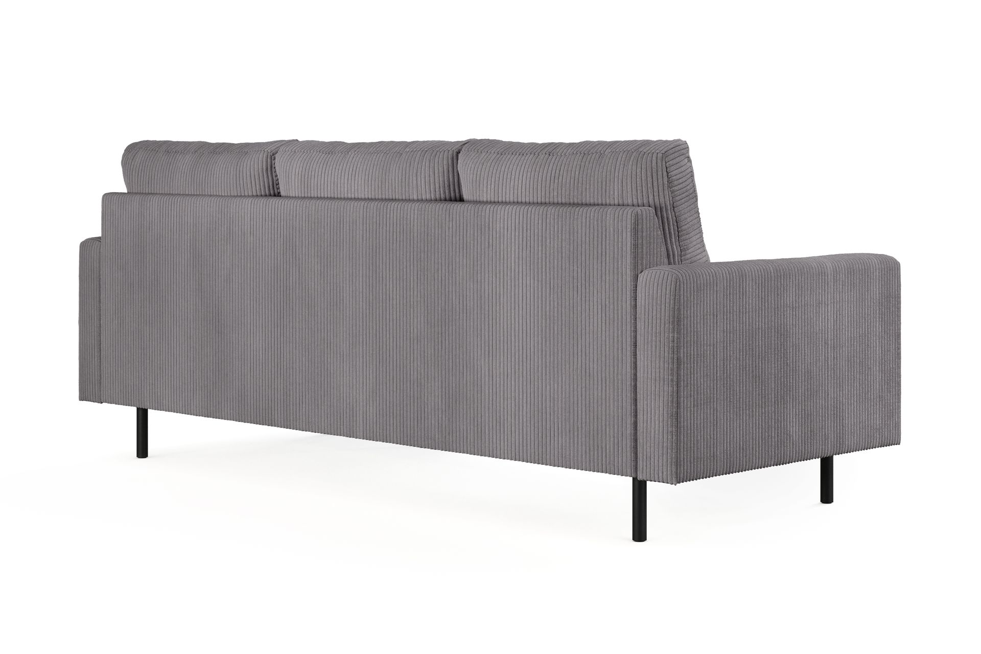 Peppe 3-seters Vendbar L-formet Divansofa i Manchester - Mørk grå - Møbler - Sofaer - Sofaer med sjeselong - 3 seters sofa med divan