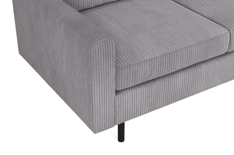 Peppe 3-seters Vendbar L-formet Divansofa i Manchester - Mørk grå - Møbler - Sofaer - Sofaer med sjeselong - 3 seters sofa med divan