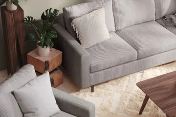 Peppe 3-seters Vendbar L-formet Divansofa i Manchester - Mørk grå - Møbler - Sofaer - Sofaer med sjeselong - 3 seters sofa med divan