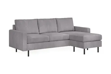 Peppe 3-seters Vendbar L-formet Divansofa i Manchester - Mørk grå - Møbler - Sofaer - Sofaer med sjeselong - 3 seters sofa med divan