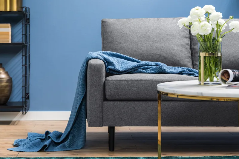 Peppe 3-seters Vendbar L-formet Divansofa i Stoff - Lys grå - Møbler - Sofaer - Sofaer med sjeselong - 3 seters sofa med divan