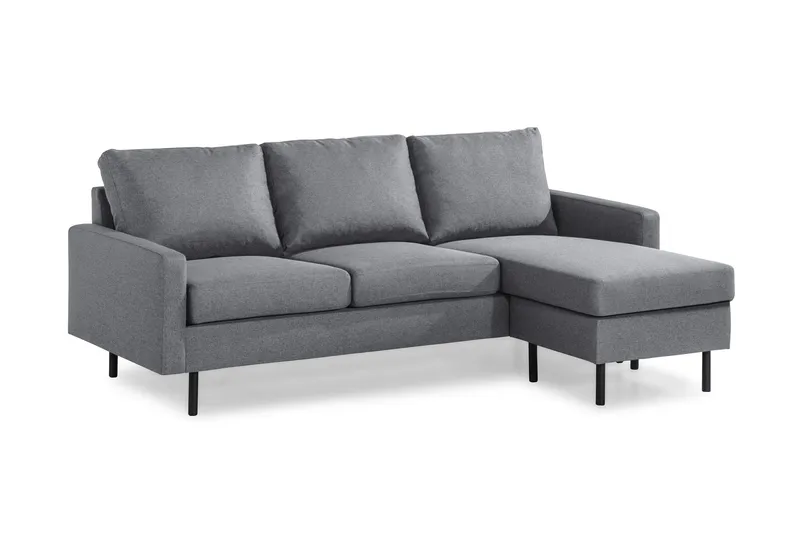 Peppe 3-seters Vendbar L-formet Divansofa i Stoff - Lys grå - Møbler - Sofaer - Sofaer med sjeselong - 3 seters sofa med divan