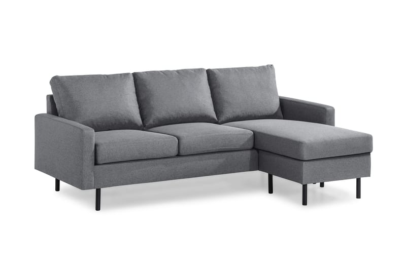 Peppe 3-seters Vendbar L-formet Divansofa i Stoff - Lys grå - Møbler - Sofaer - Sofaer med sjeselong - 3 seters sofa med divan