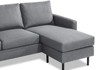 Peppe 3-seters Vendbar L-formet Divansofa i Stoff - Lys grå - Møbler - Sofaer - Sofaer med sjeselong - 3 seters sofa med divan