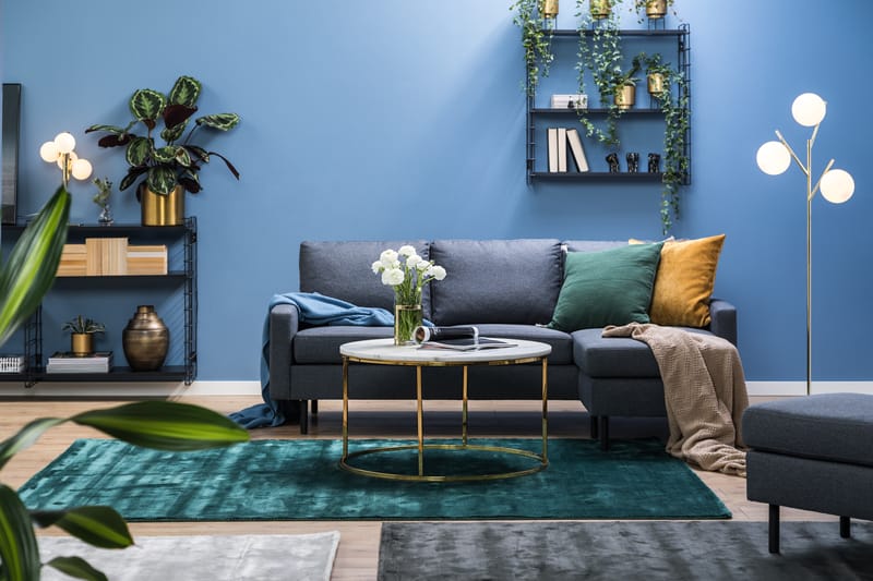 Peppe 3-seters Vendbar L-formet Divansofa i Stoff - Mørk grå - Møbler - Sofaer - Sofaer med sjeselong - 3 seters sofa med divan