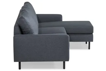 Peppe 3-seters Vendbar L-formet Divansofa i Stoff - Mørk grå - Møbler - Sofaer - Sofaer med sjeselong - 3 seters sofa med divan