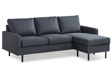 Peppe 3-seters Vendbar L-formet Divansofa i Stoff - Mørk grå - Møbler - Sofaer - Sofaer med sjeselong - 3 seters sofa med divan