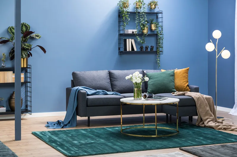 Peppe 3-seters Vendbar L-formet Divansofa i Stoff - Mørk grå - Møbler - Sofaer - Sofaer med sjeselong - 3 seters sofa med divan