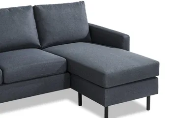 Peppe 3-seters Vendbar L-formet Divansofa i Stoff - Mørk grå - Møbler - Sofaer - Sofaer med sjeselong - 3 seters sofa med divan