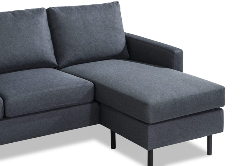 Peppe 3-seters Vendbar L-formet Divansofa i Stoff - Mørk grå - Møbler - Sofaer - Sofaer med sjeselong - 3 seters sofa med divan