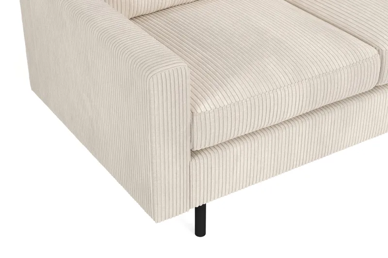 Peppe 4-seters høyrevendt L-formet sjeselongsofa i kordfløyel - Beige - Møbler - Sofaer - Sofaer med sjeselong - 4 seters sofa med divan