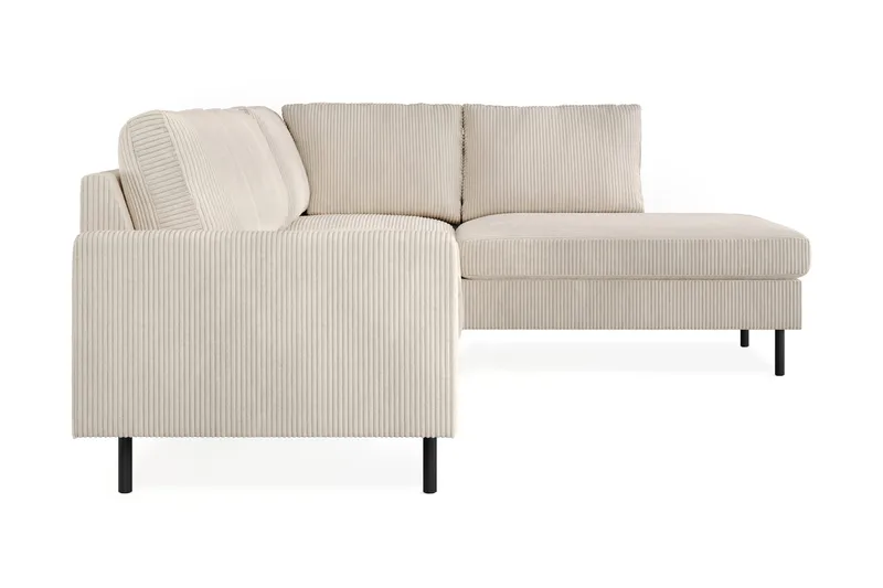 Peppe 4-seters høyrevendt L-formet sjeselongsofa i kordfløyel - Beige - Møbler - Sofaer - Sofaer med sjeselong - 4 seters sofa med divan