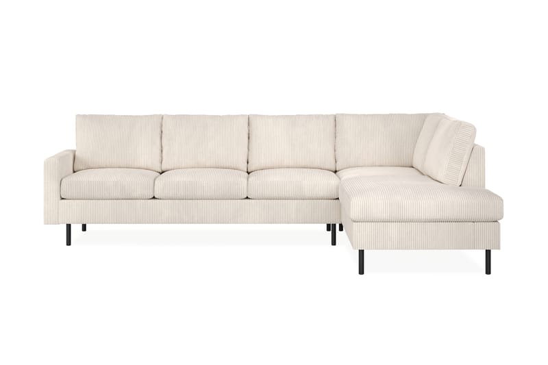 Peppe 4-seters Høyrevendt L-formet Sjeselongsofa i Manchester - Beige - Møbler - Sofaer - Sofaer med sjeselong - 4 seters sofa med divan