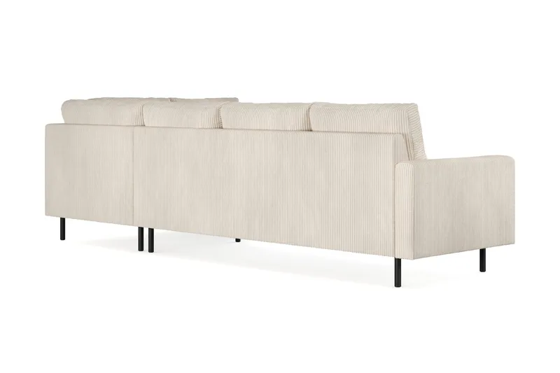 Peppe 4-seters Høyrevendt L-formet Sjeselongsofa i Manchester - Beige - Møbler - Sofaer - Sofaer med sjeselong - 4 seters sofa med divan