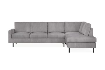 Peppe 4-seters Høyrevendt L-formet Sjeselongsofa i Manchester - Mørk grå - Møbler - Sofaer - Sofaer med sjeselong - 4 seters sofa med divan