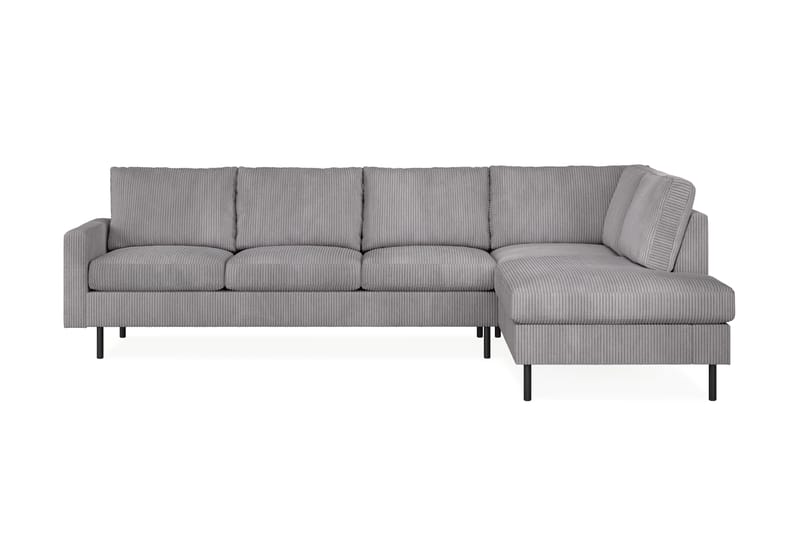 Peppe 4-seters Høyrevendt L-formet Sjeselongsofa i Manchester - Mørk grå - Møbler - Sofaer - Sofaer med sjeselong - 4 seters sofa med divan