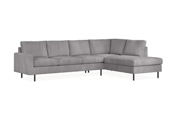 Peppe 4-seters Høyrevendt L-formet Sjeselongsofa i Manchester - Mørk grå - Møbler - Sofaer - Sofaer med sjeselong - 4 seters sofa med divan