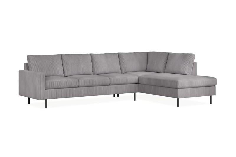 Peppe 4-seters Høyrevendt L-formet Sjeselongsofa i Manchester - Mørk grå - Møbler - Sofaer - Sofaer med sjeselong - 4 seters sofa med divan
