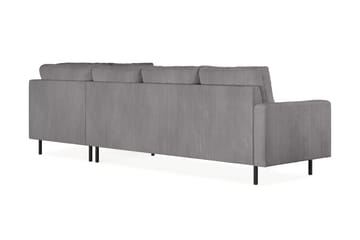Peppe 4-seters Høyrevendt L-formet Sjeselongsofa i Manchester - Mørk grå - Møbler - Sofaer - Sofaer med sjeselong - 4 seters sofa med divan