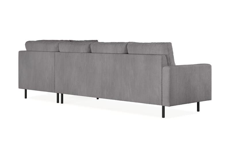 Peppe 4-seters Høyrevendt L-formet Sjeselongsofa i Manchester - Mørk grå - Møbler - Sofaer - Sofaer med sjeselong - 4 seters sofa med divan