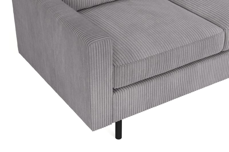 Peppe 4-seters Høyrevendt L-formet Sjeselongsofa i Manchester - Mørk grå - Møbler - Sofaer - Sofaer med sjeselong - 4 seters sofa med divan