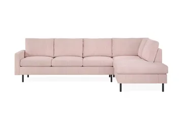 Peppe 4-seters Høyrevendt L-formet Sjeselongsofa i Manchester - Rosa - Møbler - Sofaer - Sofaer med sjeselong - 4 seters sofa med divan