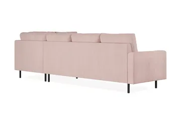 Peppe 4-seters Høyrevendt L-formet Sjeselongsofa i Manchester - Rosa - Møbler - Sofaer - Sofaer med sjeselong - 4 seters sofa med divan
