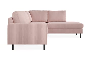 Peppe 4-seters Høyrevendt L-formet Sjeselongsofa i Manchester - Rosa - Møbler - Sofaer - Sofaer med sjeselong - 4 seters sofa med divan