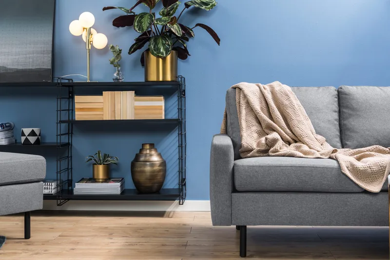 Peppe 4-seters Høyrevendt L-formet Sjeselongsofa i Stoff - Lys grå - Møbler - Sofaer - Sofaer med sjeselong - 4 seters sofa med divan