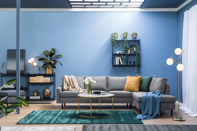 Peppe 4-seters Høyrevendt L-formet Sjeselongsofa i Stoff - Lys grå - Møbler - Sofaer - Sofaer med sjeselong - 4 seters sofa med divan