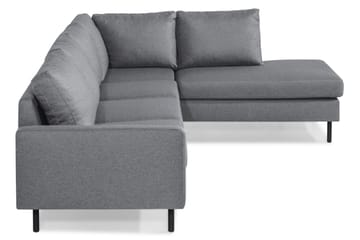 Peppe 4-seters Høyrevendt L-formet Sjeselongsofa i Stoff - Lys grå - Møbler - Sofaer - Sofaer med sjeselong - 4 seters sofa med divan