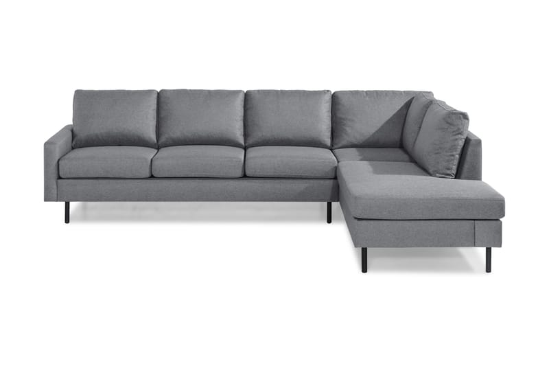 Peppe 4-seters Høyrevendt L-formet Sjeselongsofa i Stoff - Lys grå - Møbler - Sofaer - Sofaer med sjeselong - 4 seters sofa med divan