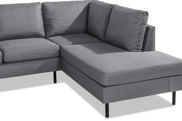 Peppe 4-seters Høyrevendt L-formet Sjeselongsofa i Stoff - Lys grå - Møbler - Sofaer - Sofaer med sjeselong - 4 seters sofa med divan