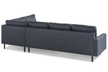 Peppe 4-seters Høyrevendt L-formet Sjeselongsofa i Stoff - Mørk grå - Møbler - Sofaer - Sofaer med sjeselong - 4 seters sofa med divan