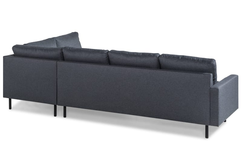 Peppe 4-seters Høyrevendt L-formet Sjeselongsofa i Stoff - Mørk grå - Møbler - Sofaer - Sofaer med sjeselong - 4 seters sofa med divan